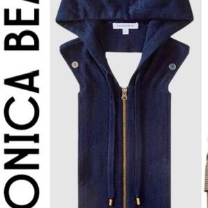 Veronica Beard Navy Cashmere Dickey with Gold Accents